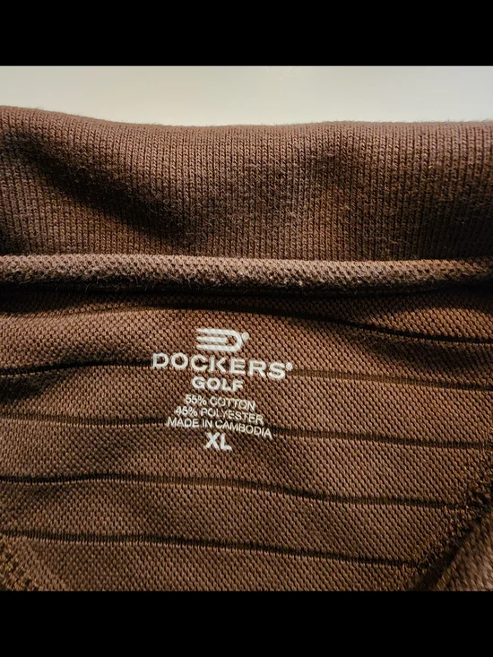 Dockers Men's Brown Micro-Striped Polo - Picture 2 of 4